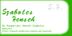 szabolcs hensch business card